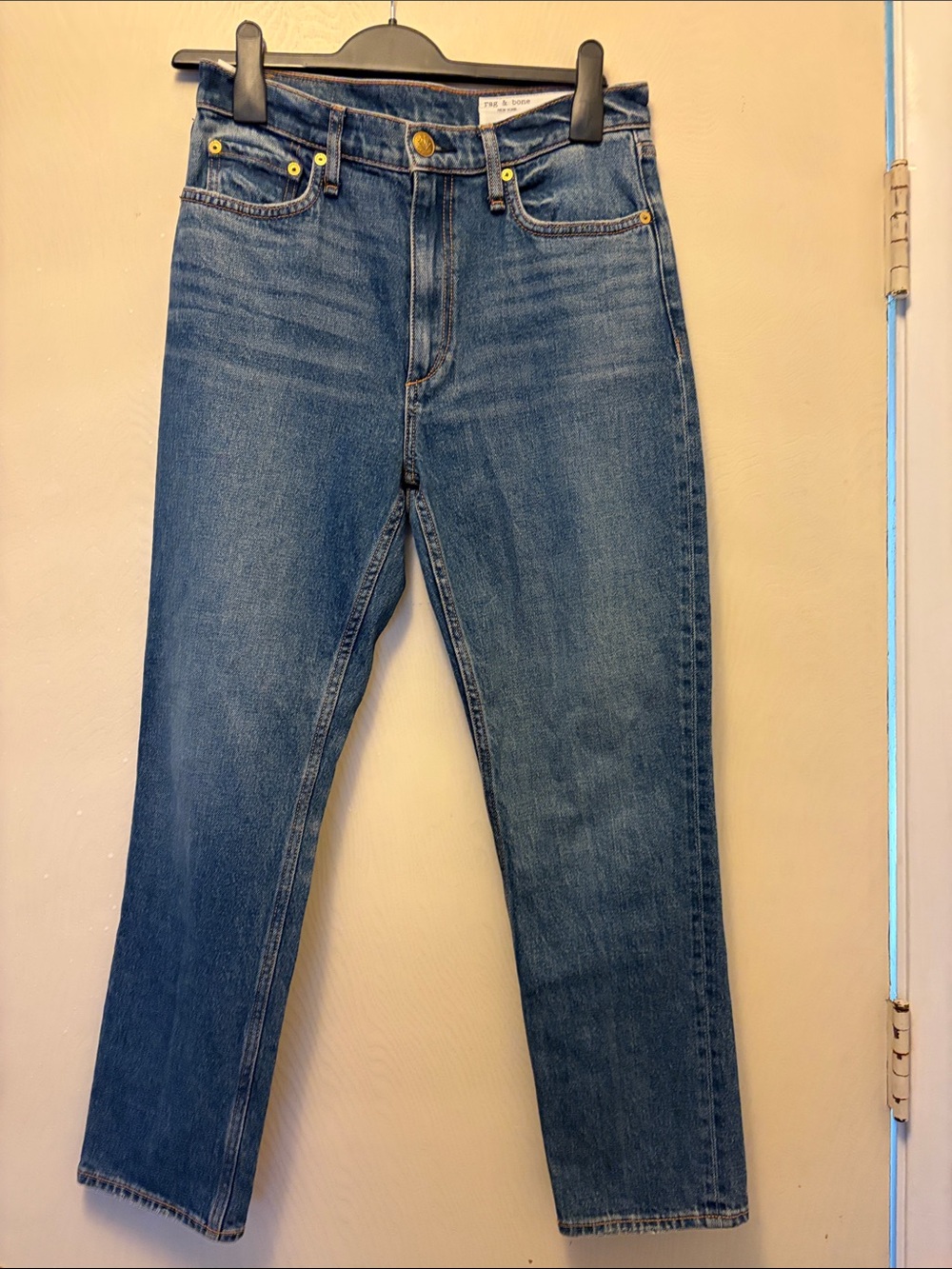 rag & bone Women's Ankle Straight Jeans in Indigo Blue